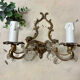 Louis XV style two-light bronze wall light with antique tassels