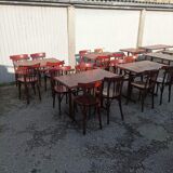 Bistro lot 9 tables and 16 chairs mahieu Jule bry