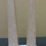 Pair of obelisk in bone marquetry, 70s