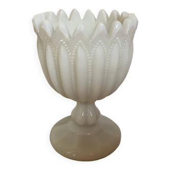 Baguier calice opaline perlée