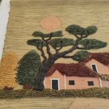 Handmade tapestry in wool and jute 100cm high / 75cm wide