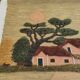 Handmade tapestry in wool and jute 100cm high / 75cm wide