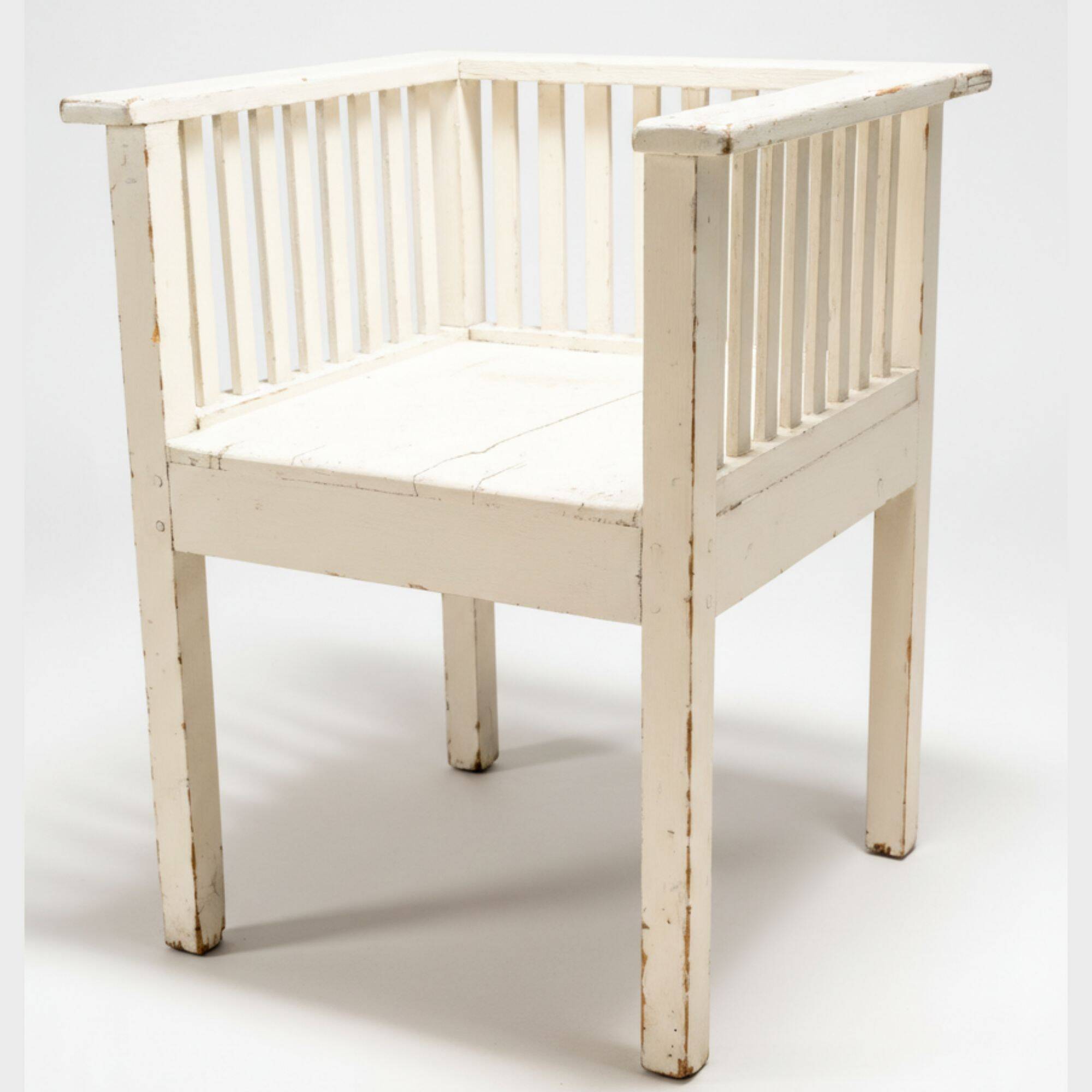 Early 20th Century Painted Wooden Armchair, Central Europe, c. 1915–1930