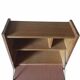 Vintage 1960s secretary desk with an angled design, light wood, and tapered legs.