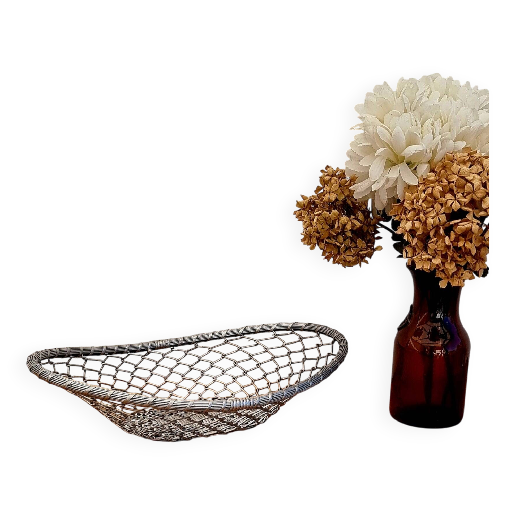 Vintage metal fruit basket