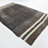 6x10 Brown & Beige Handmade Wool Kilim Rug, 195x324Cm