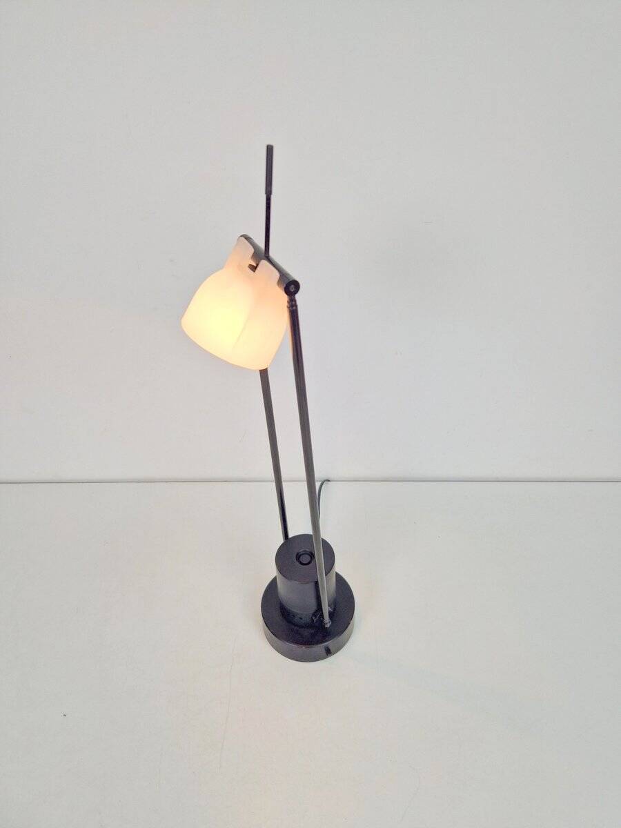Vintage Pradina Telescopic Spotlight in White Glass, Italy, 1980
