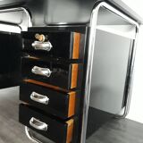 Black lacquered desktop Petr Vichr for Konova Bauhaus Ttchecoslovaque 1930 s