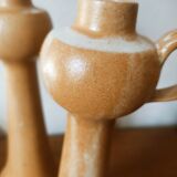 Duo of candlesticks in satin stoneware
