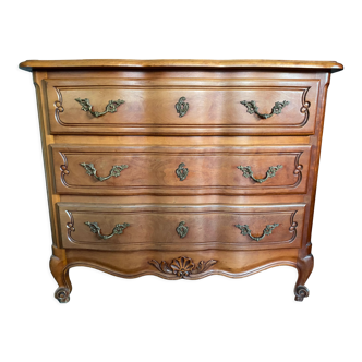 Curved walnut chest of drawers style XVIII