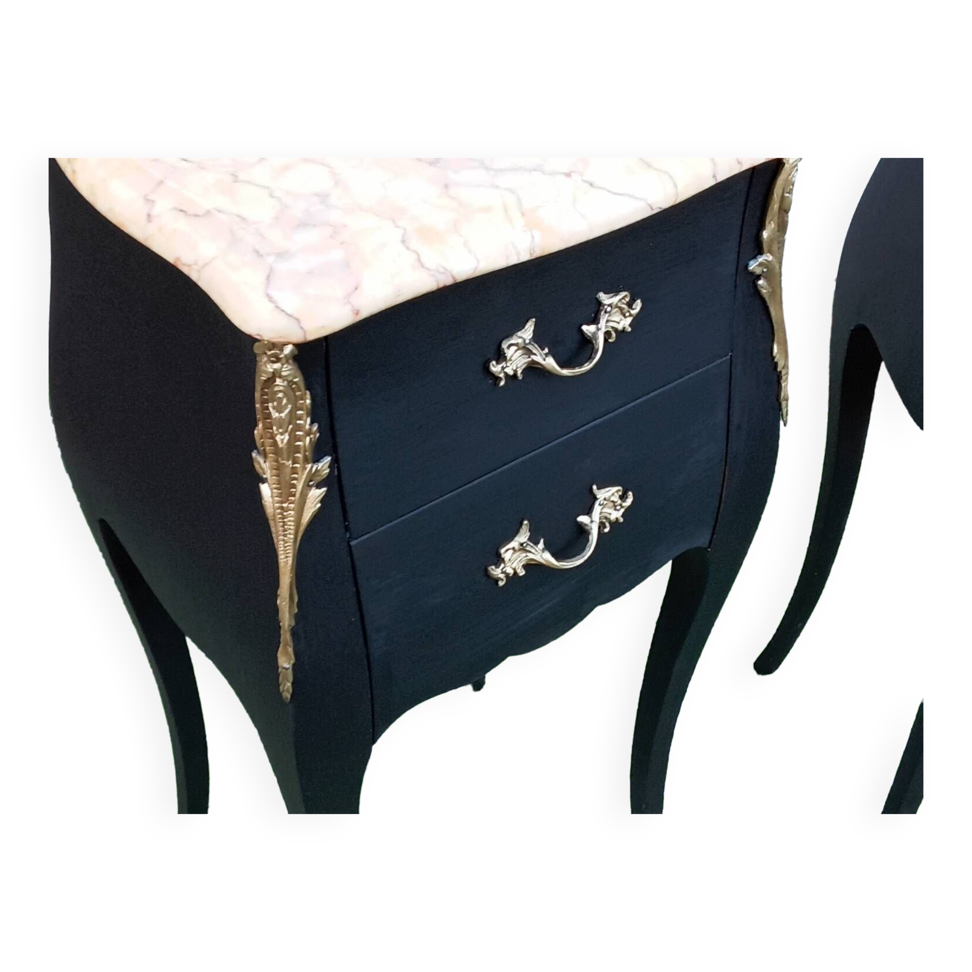 Pair of black bedside tables