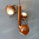 Brown vintage space age pendant lamp with three eyeball shades