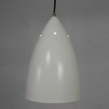 Vintage hanging lamp, aluminum shade, with new wire
