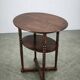 1920s Czech Art Deco Oval Beech Side Table with Lower Shelf