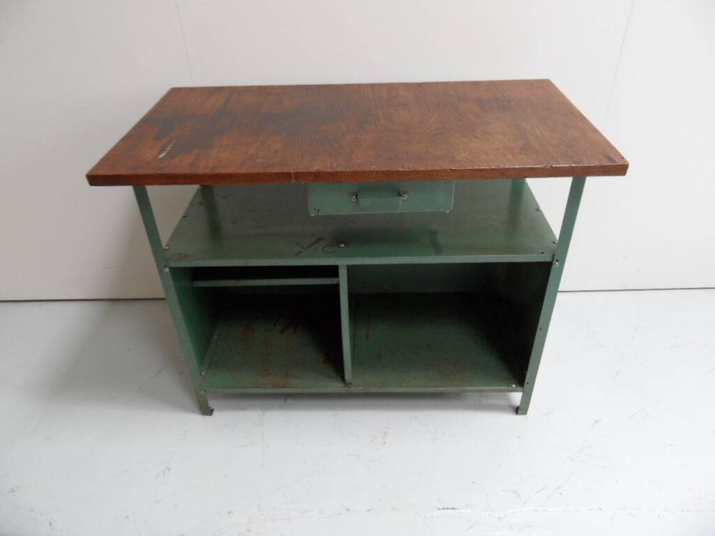 Banc de travail industriel vintage