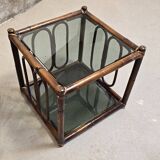 Two rattan and smoked glass tables, 1970