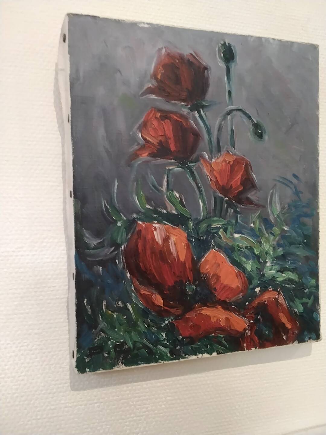 Oil on canvas poppies