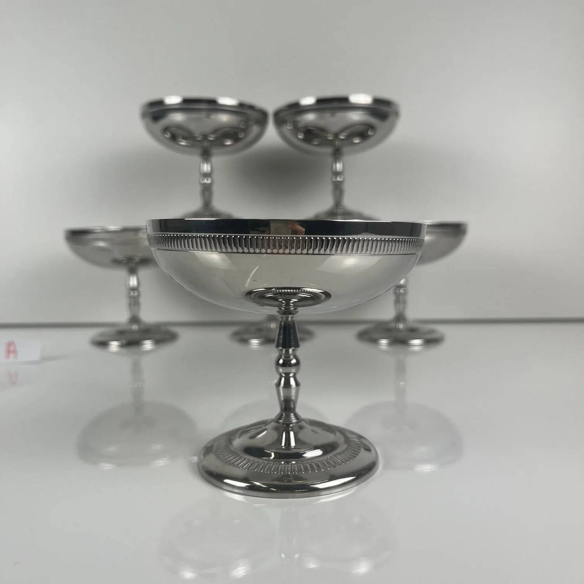 Set of 6 metal ice cream bowls, 1970 - Model A
