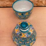 Ancienne Jarre A Beurre Jobbana Maroc Faïence Polychrome XIXÈME Vintage #B083