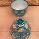 Old Jobbana Butter Jar Morocco Polychrome Earthenware 19th Century Vintage #B083