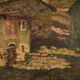Italian signed countryside landscape painting from 20th century