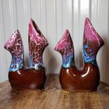 Pair of double Vallauris vases