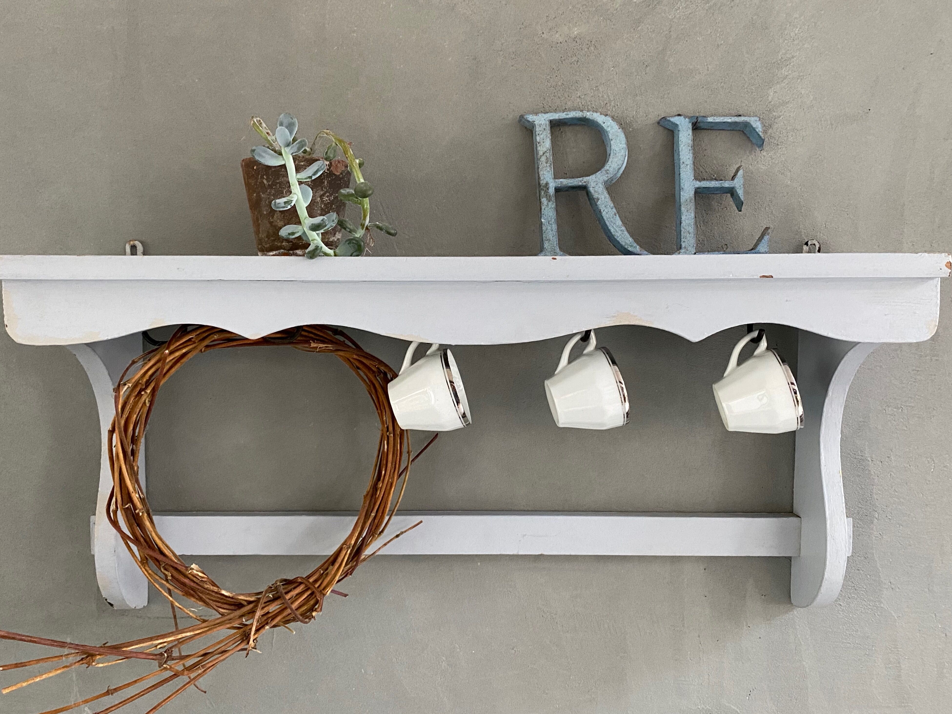 Old patinated wooden shelf