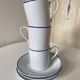Set of 3 Jammet Seignolles coffee cups and bowls in Limoges model ROYAN