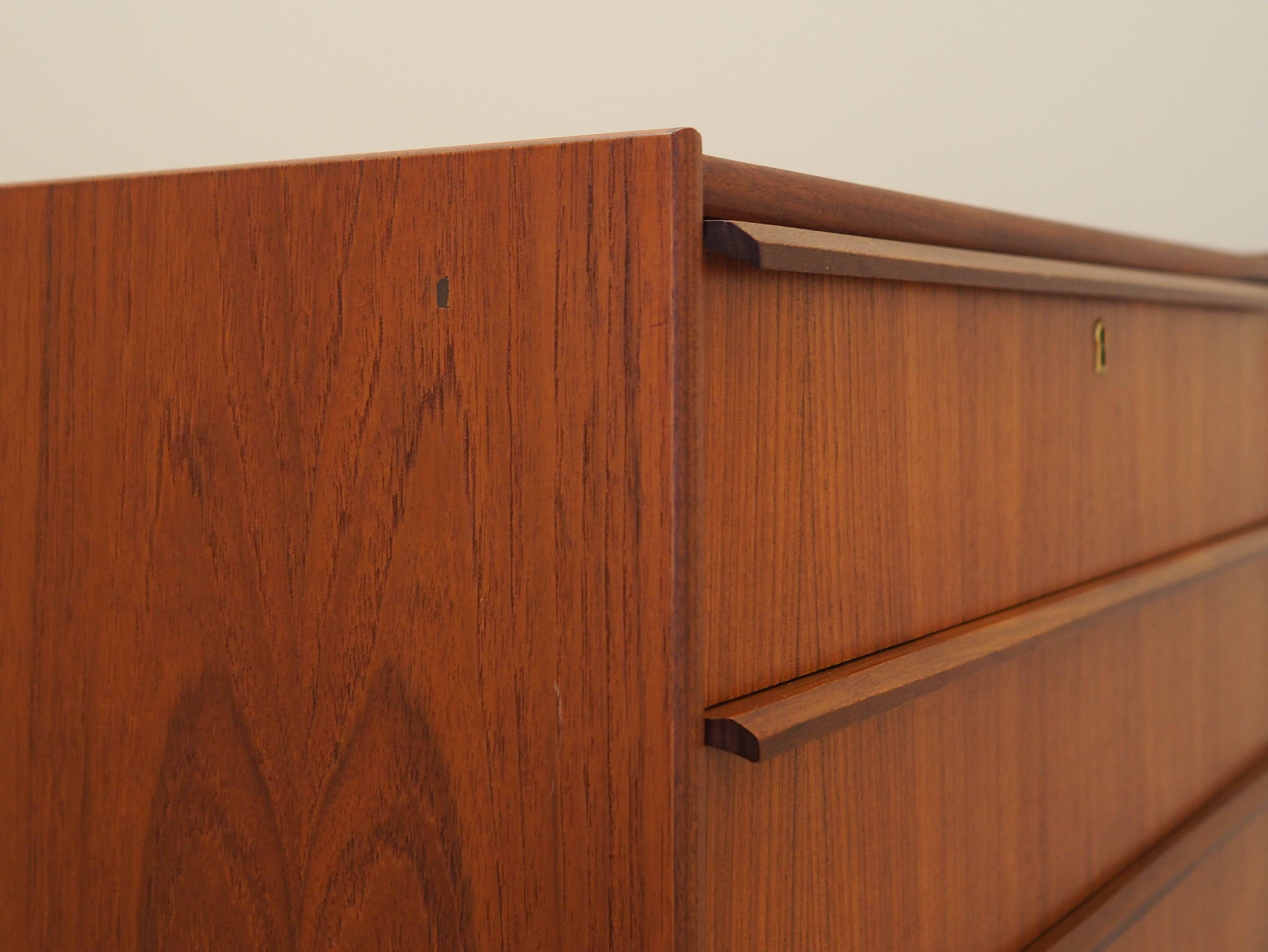Teak chest of drawers, Danish design, 1970s, production: Denmark