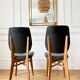 Pair of vintage wood and leather chairs