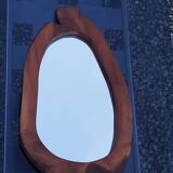 Fish design mirror in walnut stamped R.Lecompte
