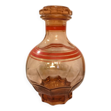 Art Deco, round smoked glass carafe with red edging circa 1930