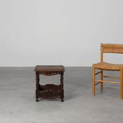Oak carved square Side Table, Belgium 18th Century