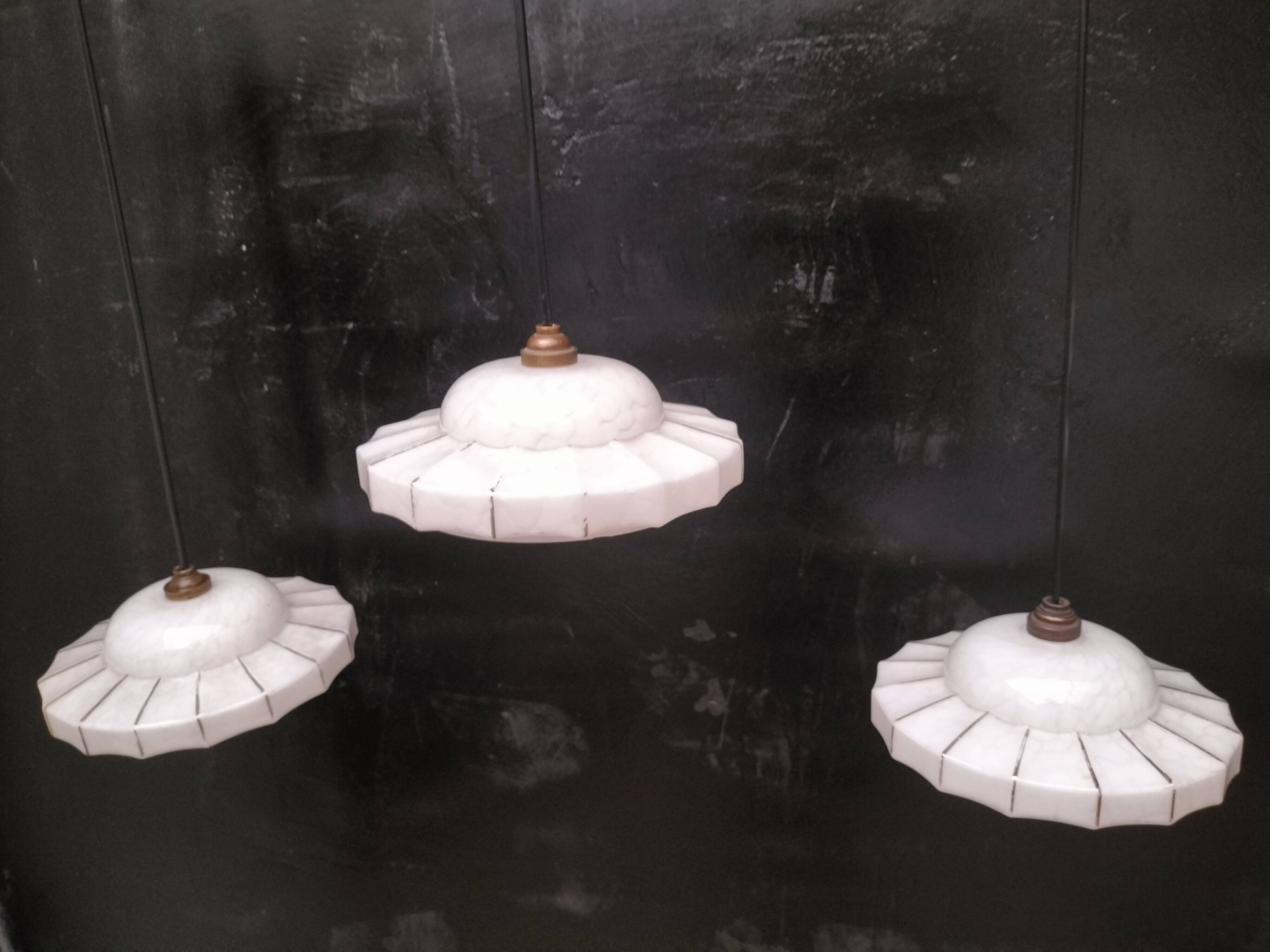 Opaline pendant lights