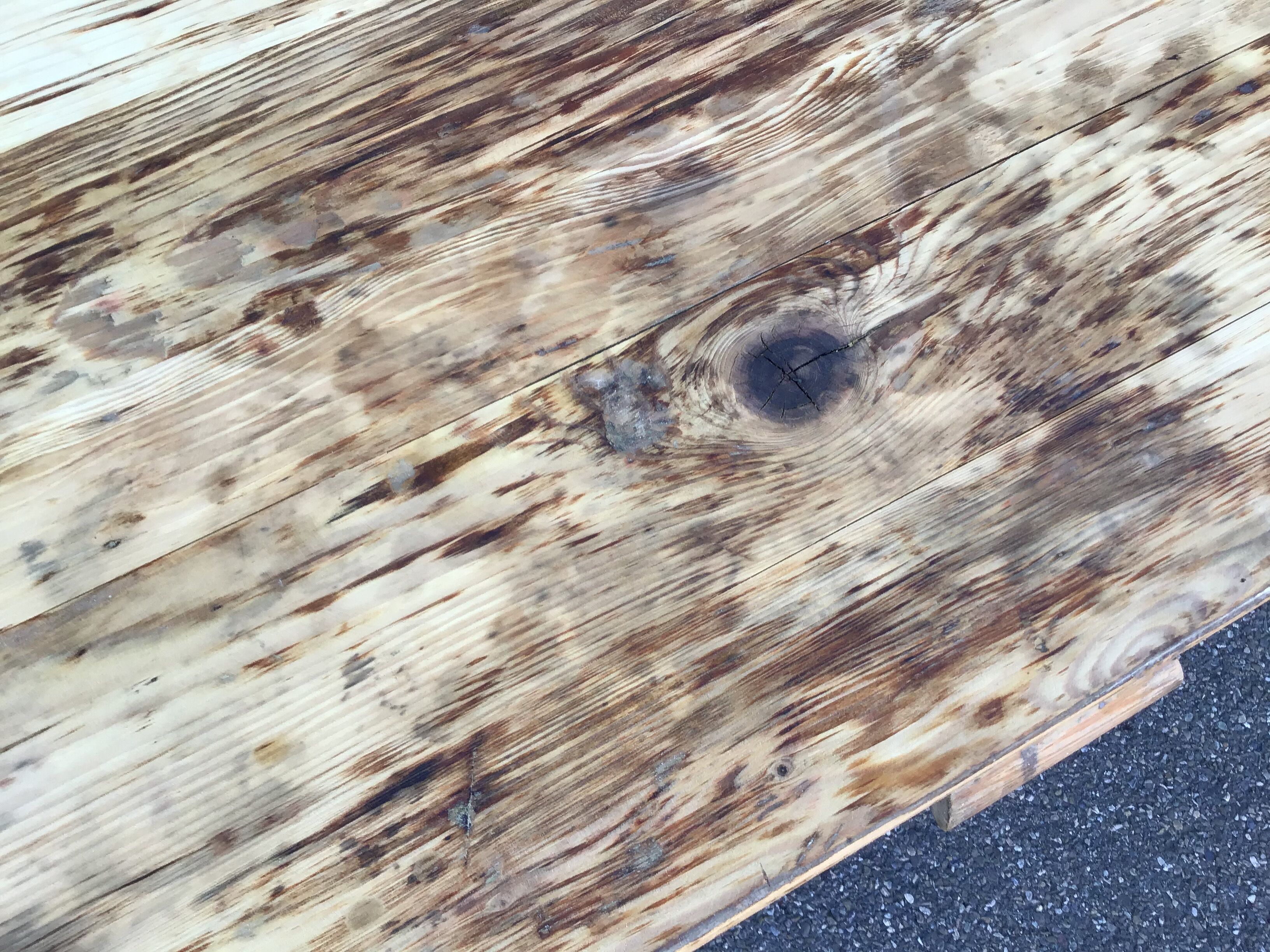 Table de ferme vintage bois naturel 1920