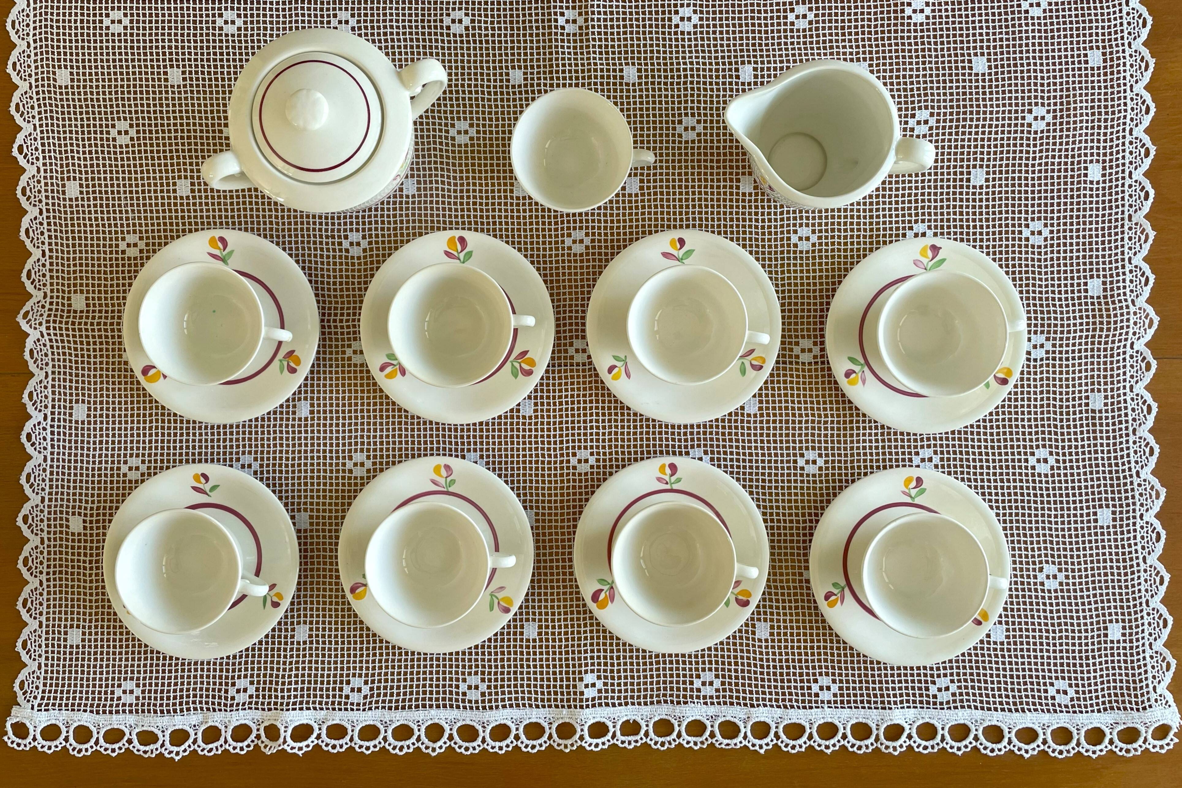 Antique earthenware coffee service from GIEN