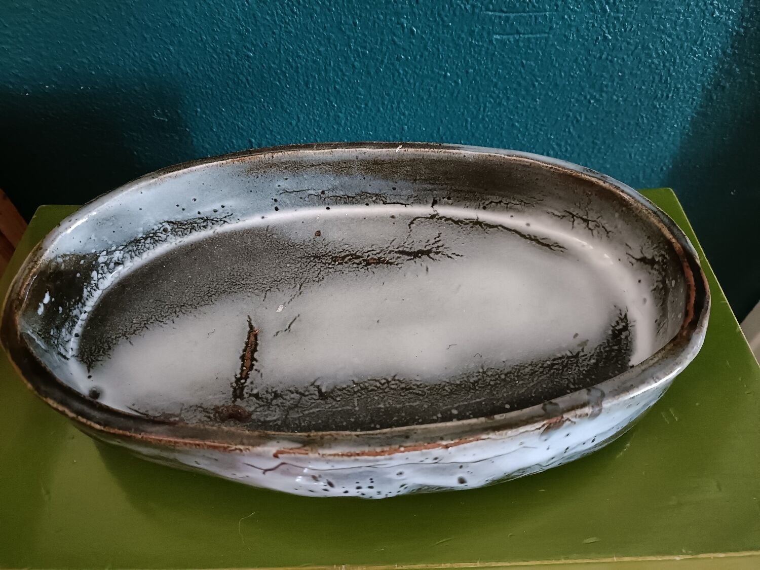 Japanese-style glazed terracotta planter