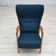 1970s, Danish armchair by Fritz Hansen, furniture wool, beech wood.