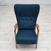 1970s, Danish armchair by Fritz Hansen, furniture wool, beech wood.