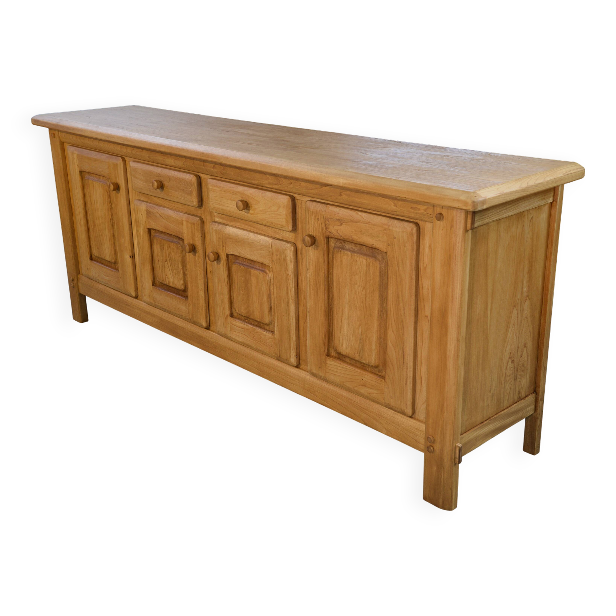 Grand buffet 4 portes en orme circa 1980's