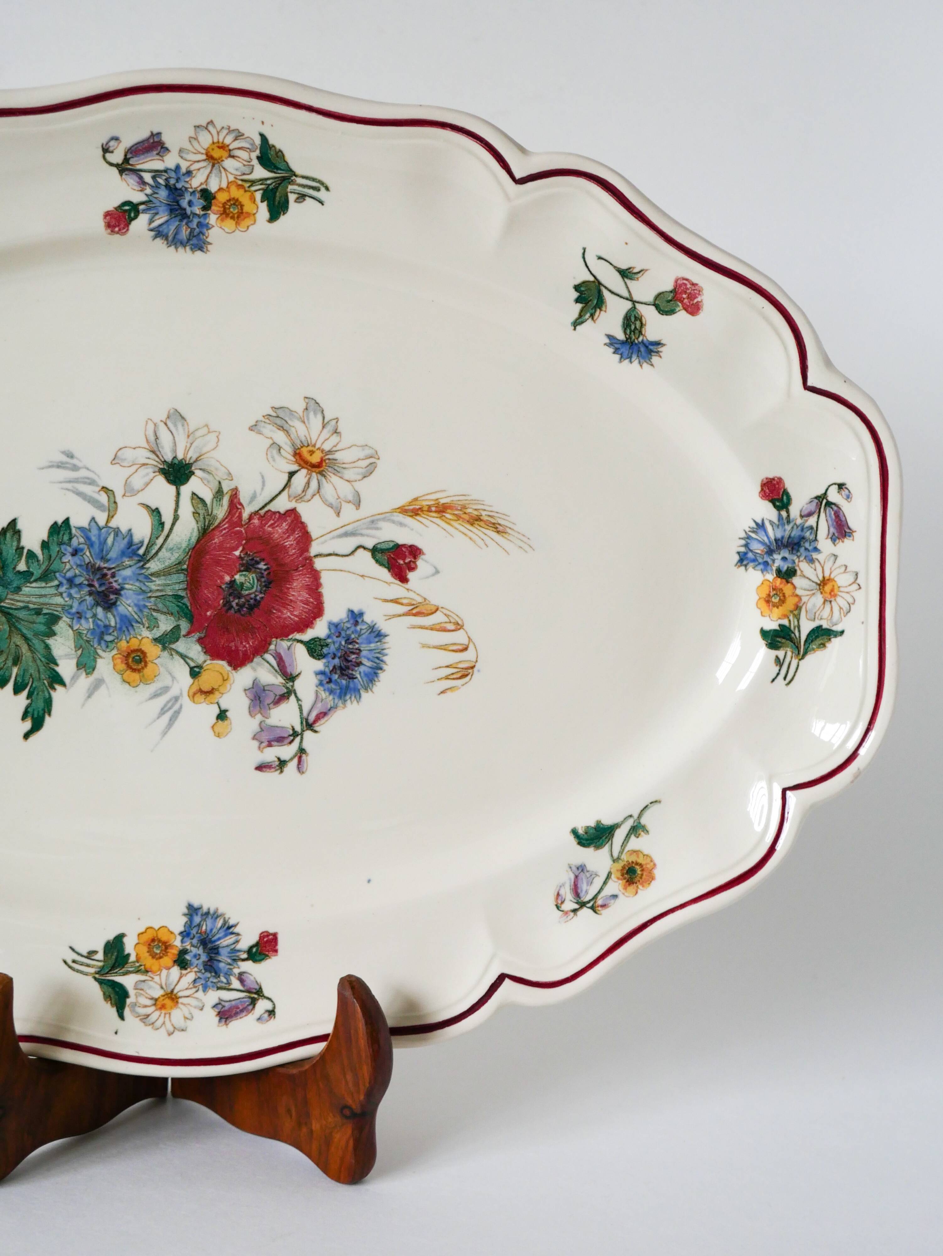 oval dish Digoin Sarreguemines model Agreste, 1960