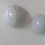 Pair of metal and opal perspex wall lights, Germany 1970