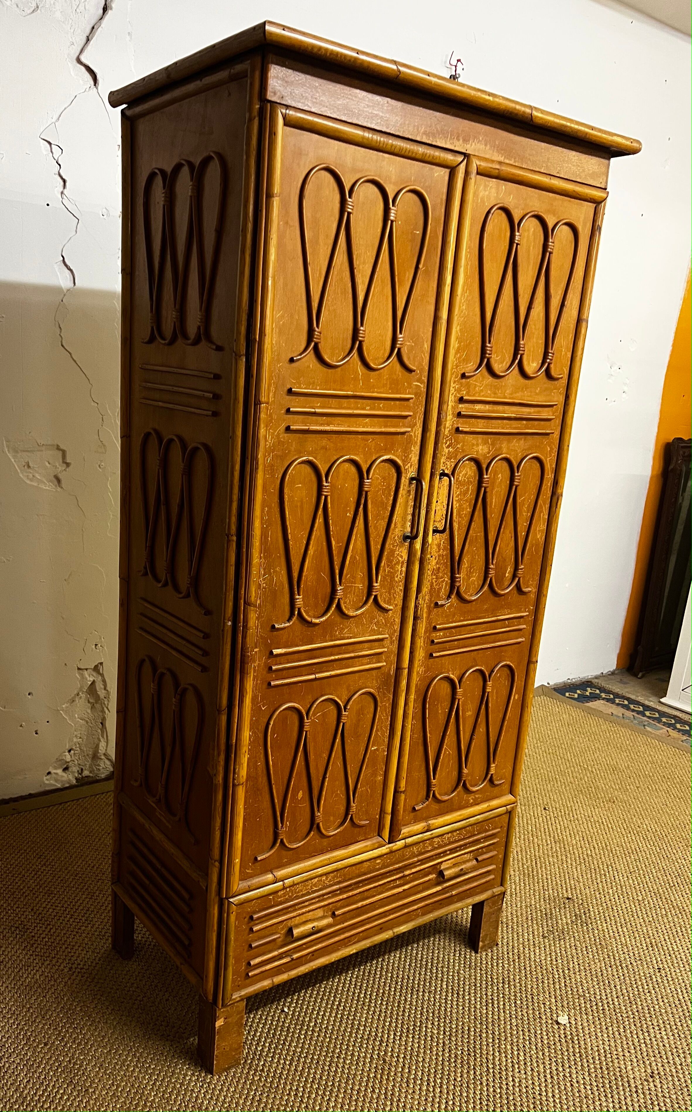 Parisian bamboo and rattan wardrobe