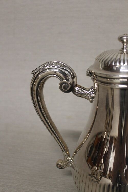 Silver metal coffee set - christofle - gallia collection