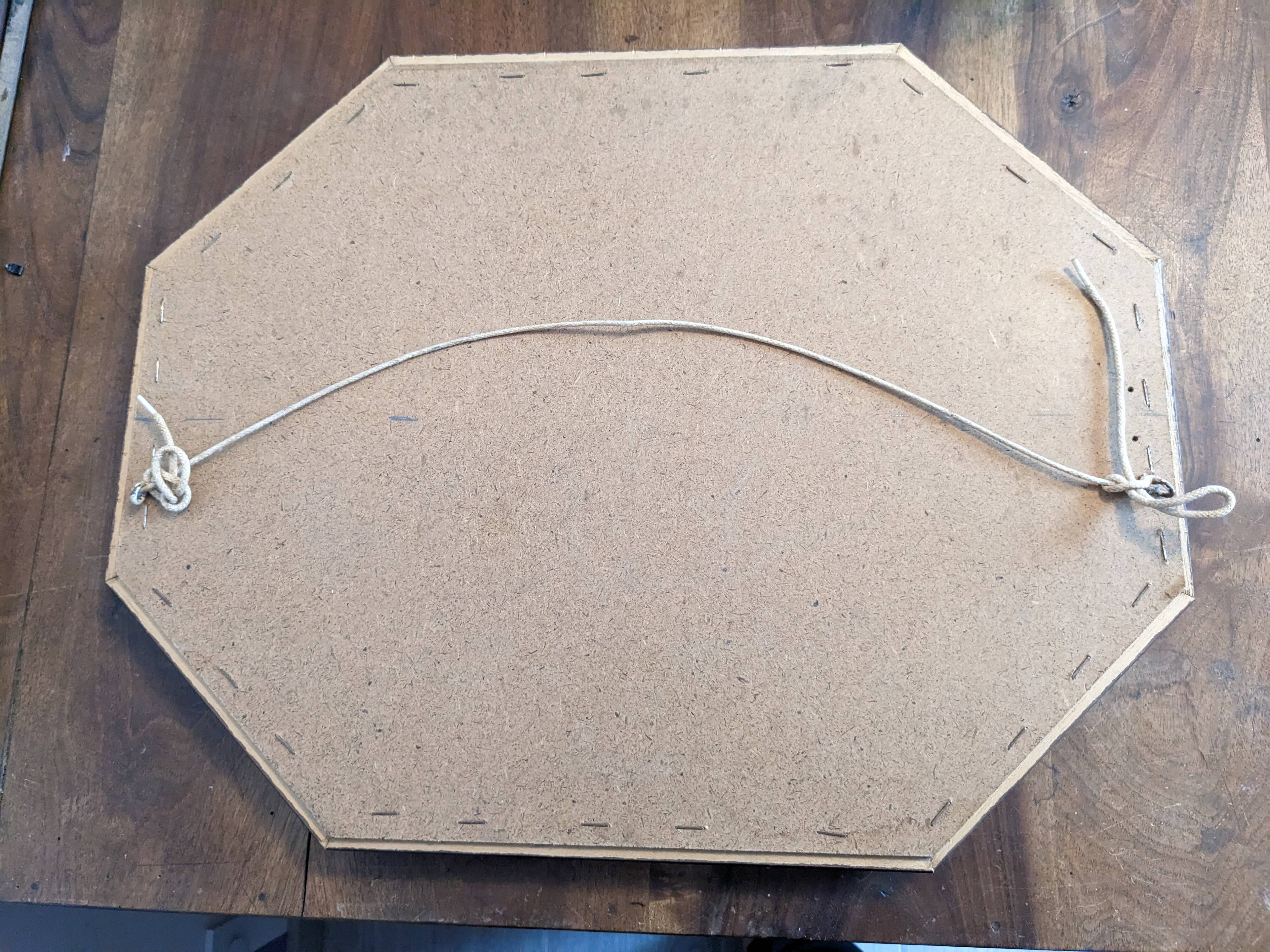 Miroir octogonal biseauté vintage 48 x 38 cm