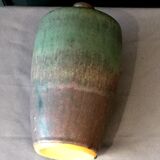 Vase en céramique bi colore vert à violine