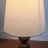 1950s turned wood table lamp