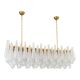 Contemporary Clear “Conchiglie” Murano Glass Rectangular Gold Chandelier by
