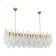 Chandelier rectangulaire en verre de Murano "Conchiglie" clair contemporain en or par