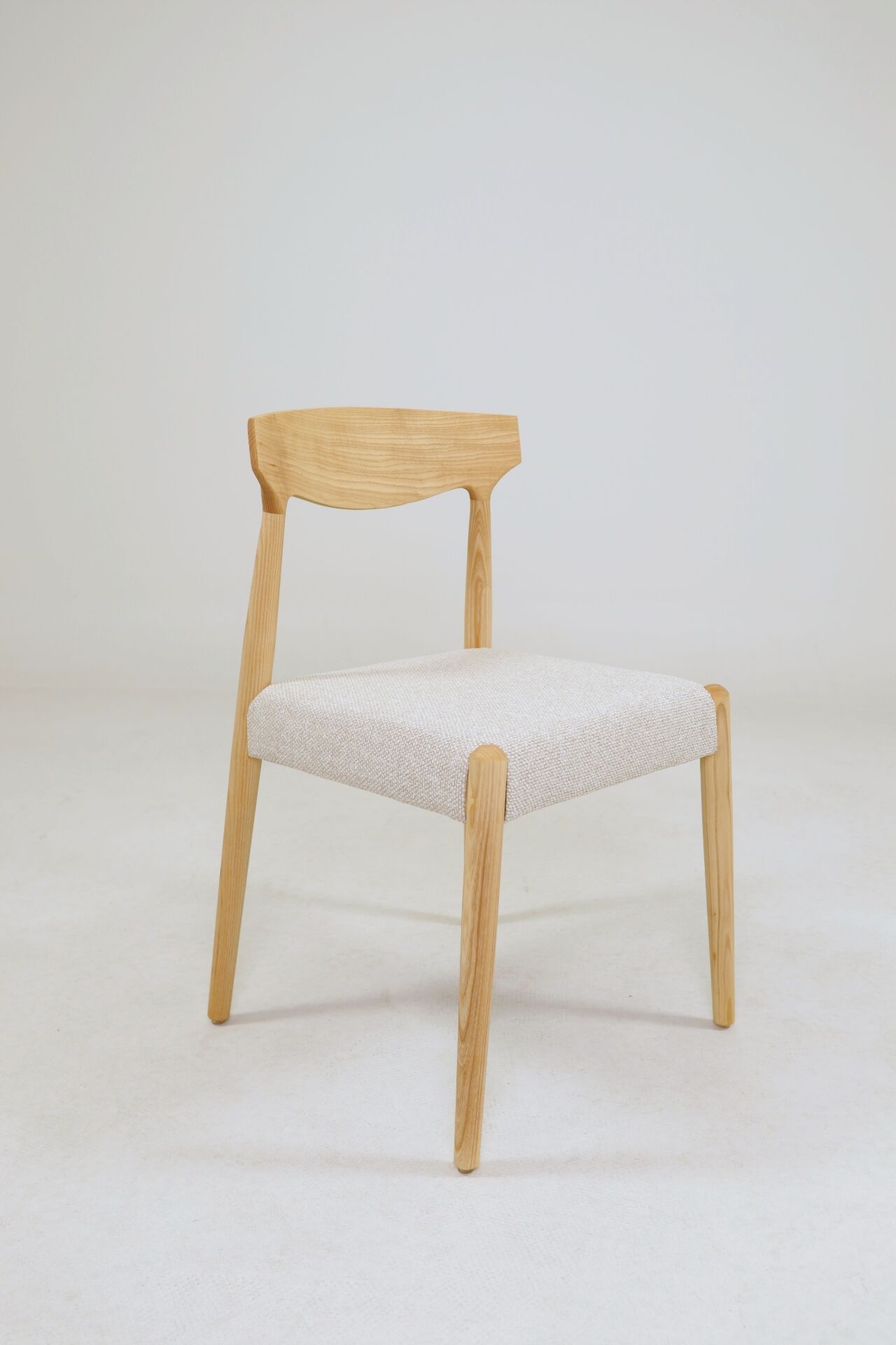 Pair of linen dining chairs